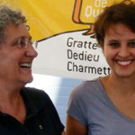 Geneviève Brichet et Najat Vallaud Belcamen lors de la campagne des législatives de 2007