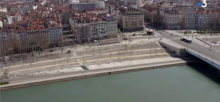 Le confinement vu du ciel à Lyon.