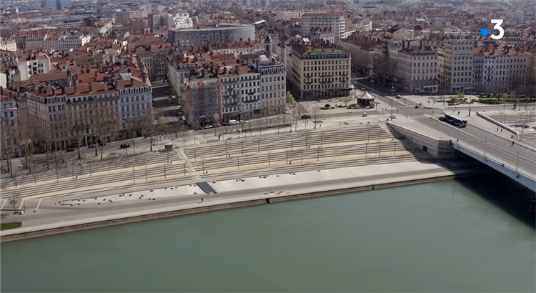 Le confinement vu du ciel à Lyon.